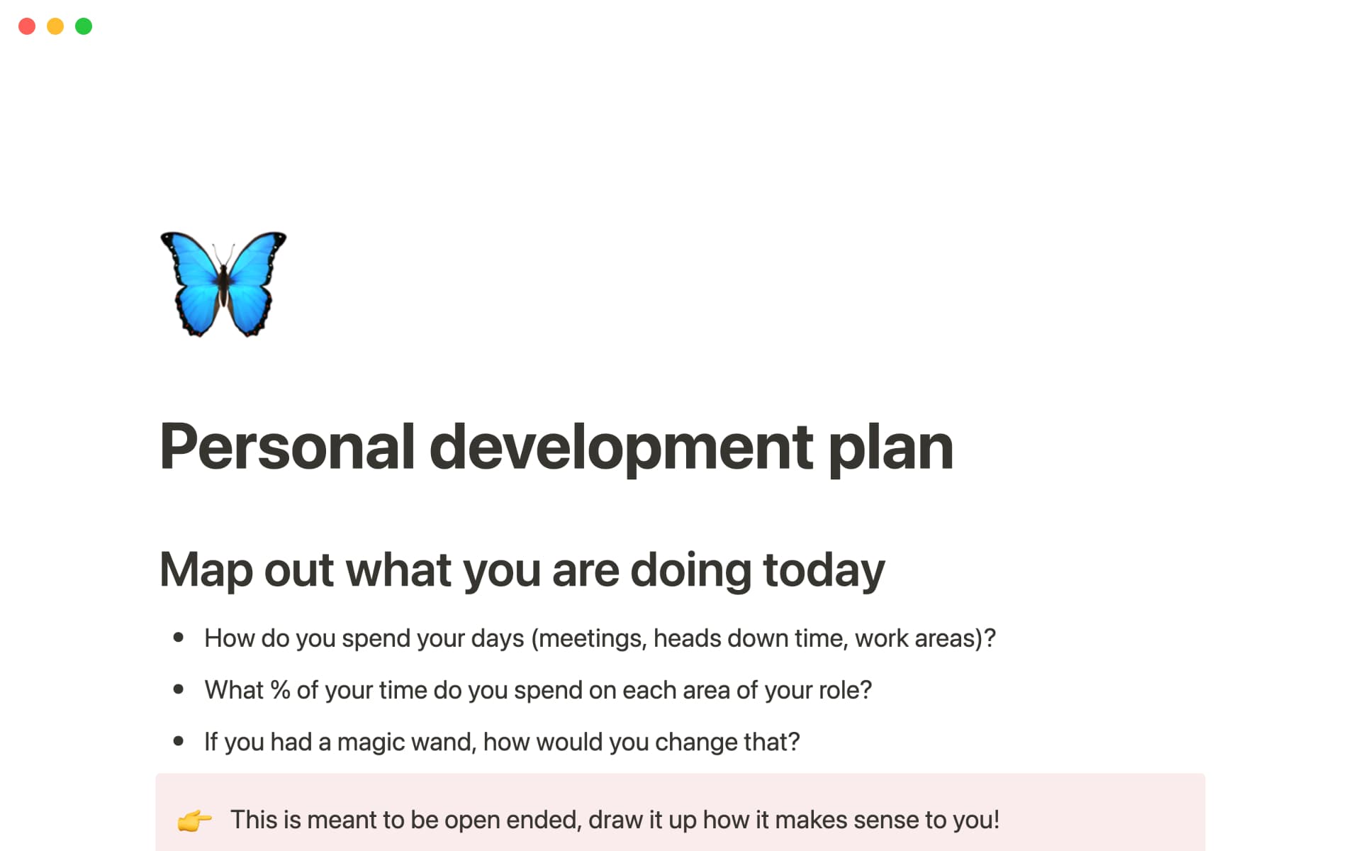 Personal development plan template