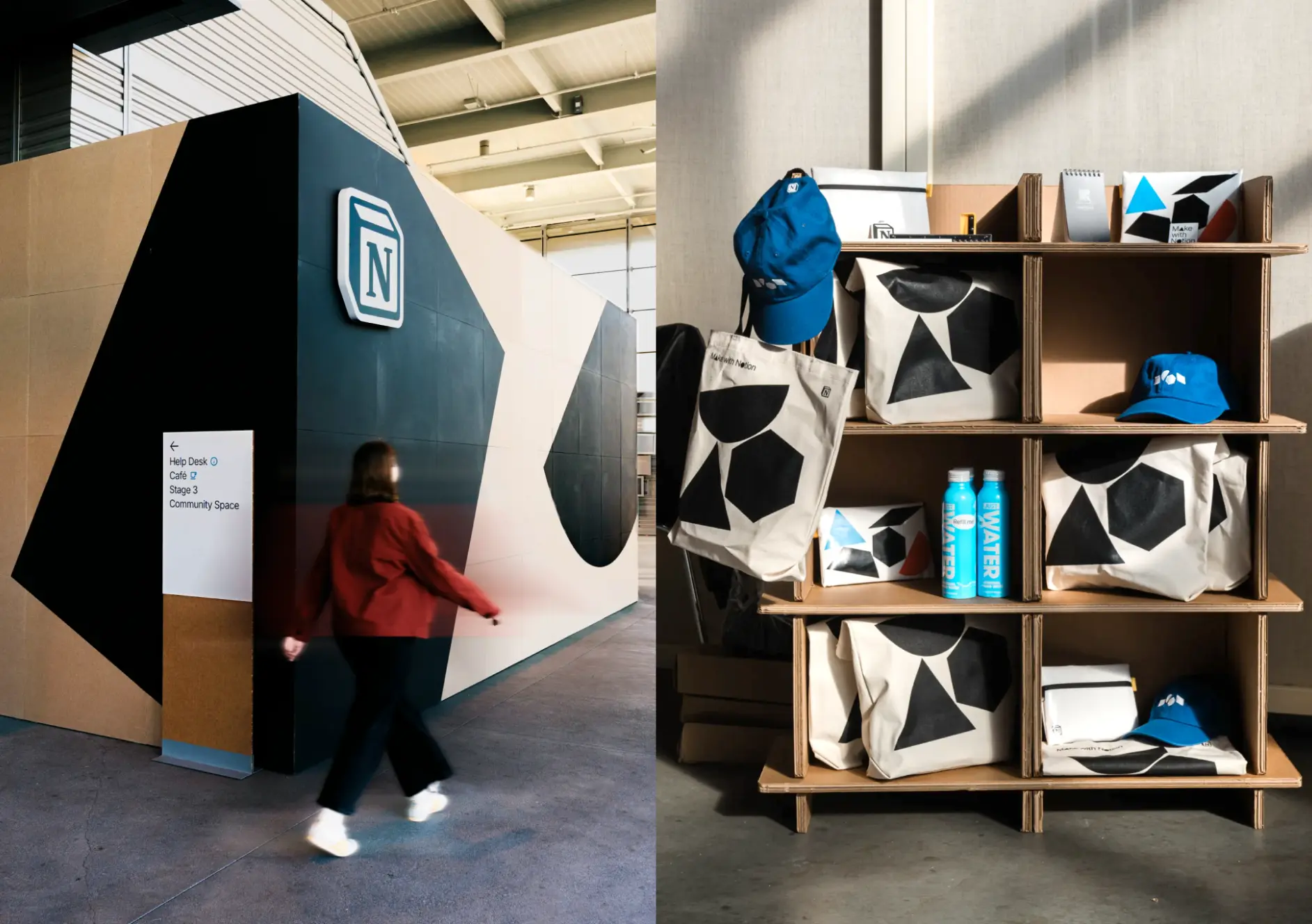 Mixing ordered shapes with flexible ones in our hallway space