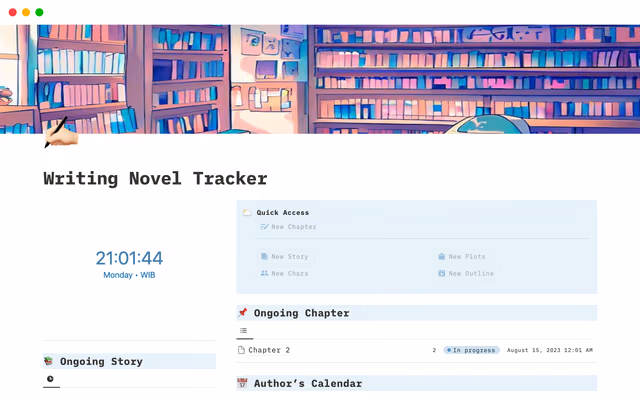 Writing Novel Tracker